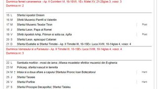 Calendar ortodox februarie 2021