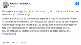 Critica dură a unei studente la Medicină: „Deja sunt prea mulţi studenţi care s-au lăsat realmente călcaţi în picioare”