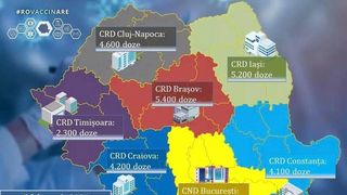 Un număr de 39.300 de doze de vaccin de la Moderna se distribuie vineri în ţară