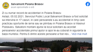 Zi cu număr record de accidentări în Poiana Braşov