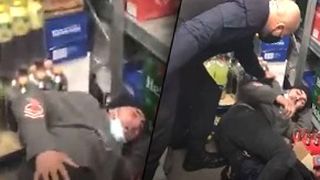 VIDEO - Un hoț a fost bătut crunt de către agenții de pază dintr-un magazin