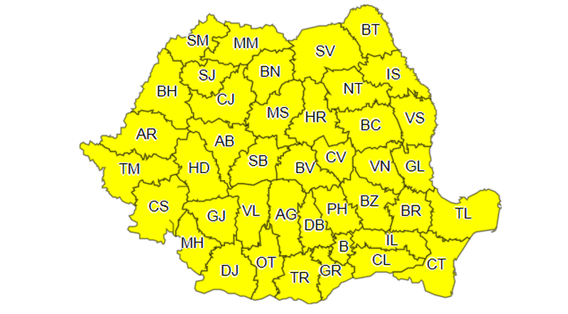 Avertizare METEO! Meteorologii anunță COD GALBEN de ploi în toată țara