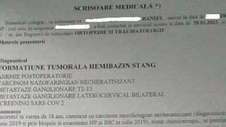 scrisoare medicala lemnaru daniel diagnosticat cu cancer apel umanitar