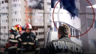 incendiu bloc femeie s-a aruncat de la etajul 6