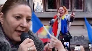 Senatoarea Diana Șoșoacă, un parlamentar prezent la toate protestele