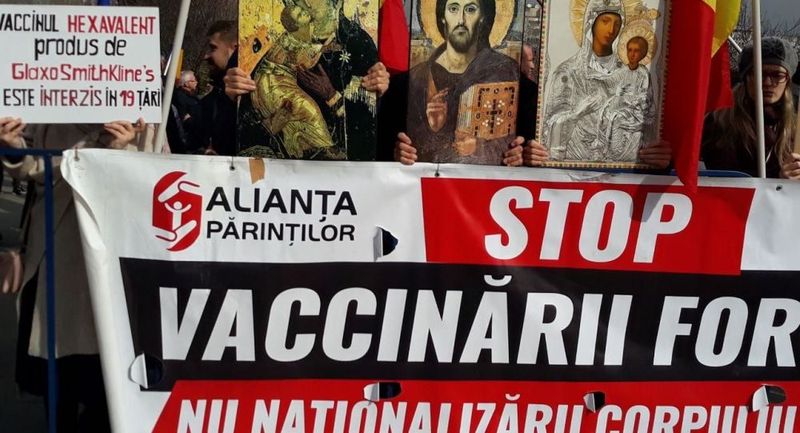 protest 7 martie 2021 împotriva vaccinării