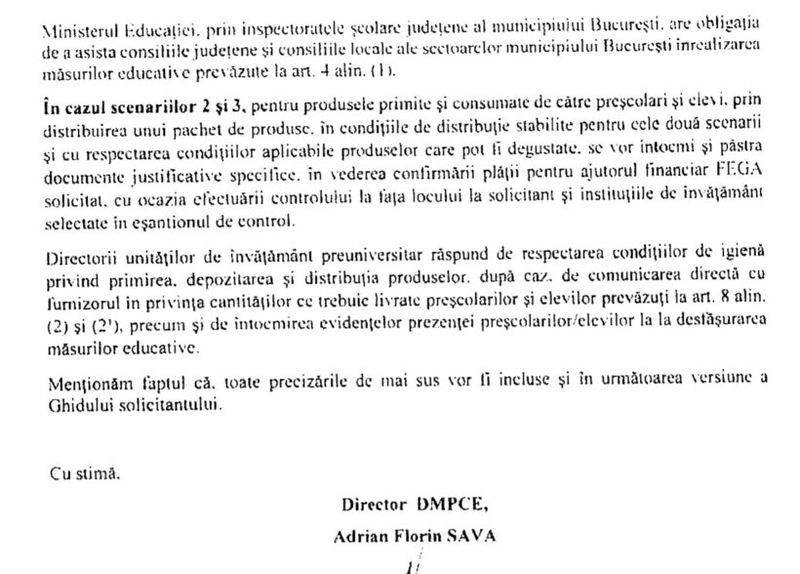 elevii sunt chemați să-și ia cornul și laptele în scenariul roșu