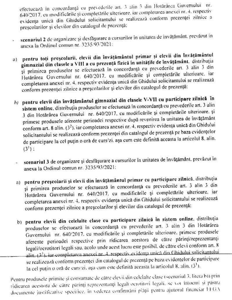 elevii sunt chemați să-și ia cornul și laptele în scenariul roșu