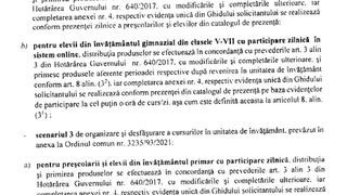 elevii sunt chemați să-și ia cornul și laptele în scenariul roșu