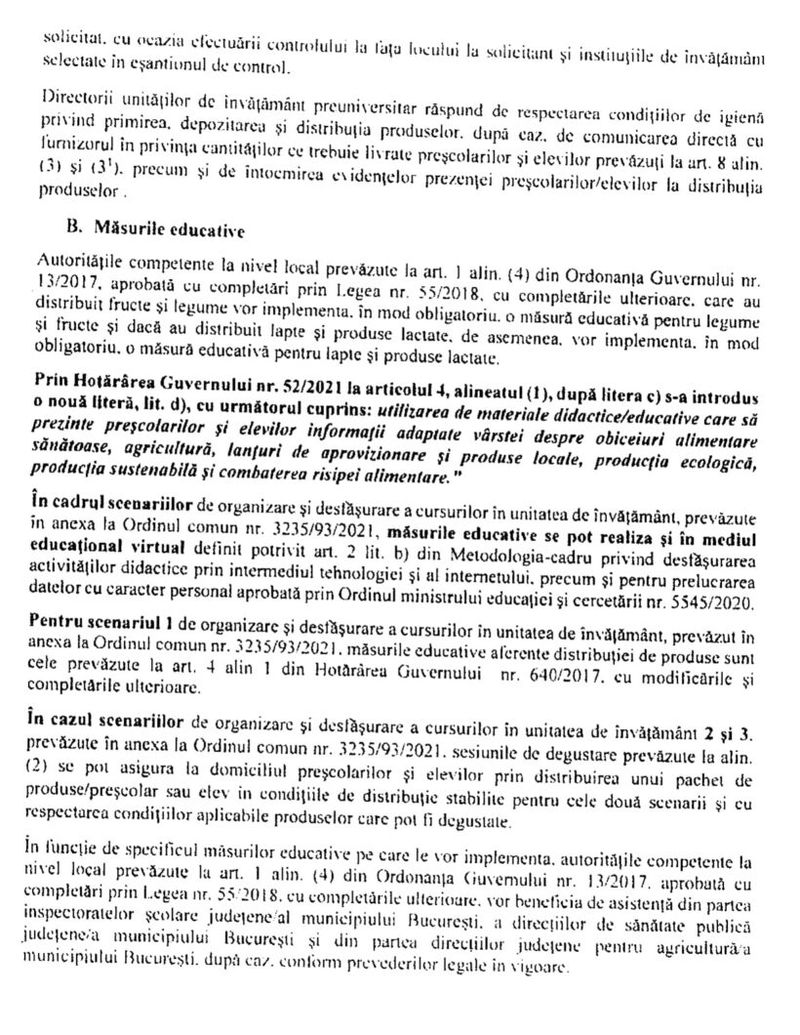 elevii sunt chemați să-și ia cornul și laptele în scenariul roșu