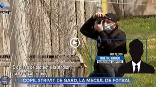 VIDEO - Copil strivit de un gard, la meciul de fotbal