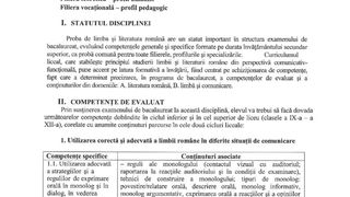 Programa pentru Bacalaureat 2021 la Limba și literatura română