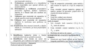 Programa pentru Bacalaureat 2021 la Matematică