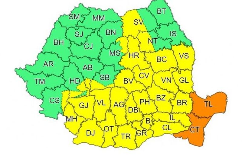 Alertă meteo: Ploi torențiale și vânt în următoarele ore - HARTA