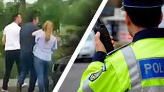 VIDEO - Bătaie în trafic, chiar sub ochii polițiștilor de la Rutieră