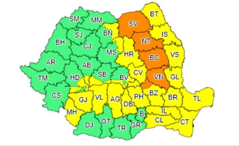 ALERTĂ METEO! Ploi torențiale și furtuni în mai multe județe din țară - HARTA