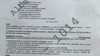 Subiecte Română BAC 2021