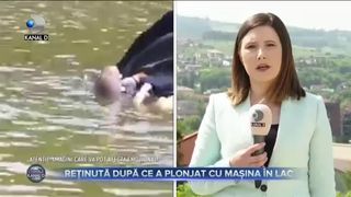 Reținut după ce a plonjat cu mașina în lac