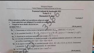 Subiecte Matematică BAC 2021