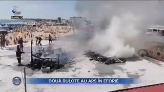 Două rulote au ars &icirc;n Eforie