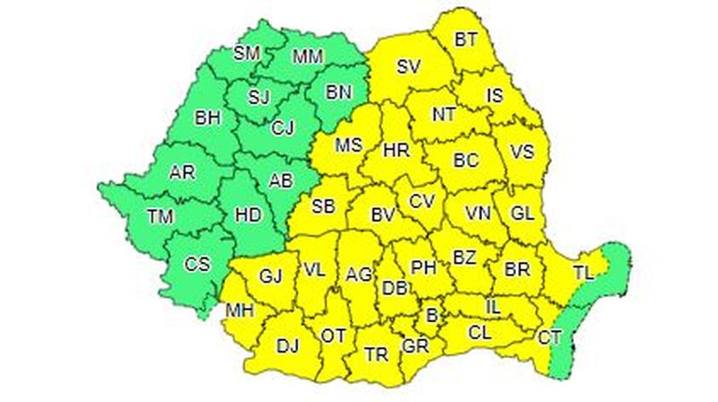 Nouă avertizare de caniculă: Cod galben și potocaliu în toată țara