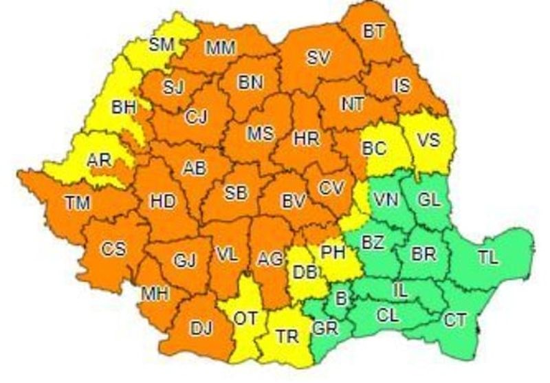 Avertizare METEO de ultimă oră! Cod portocaliu de ploi torențiale, dar și caniculă în Capitală şi mai multe zone din țară