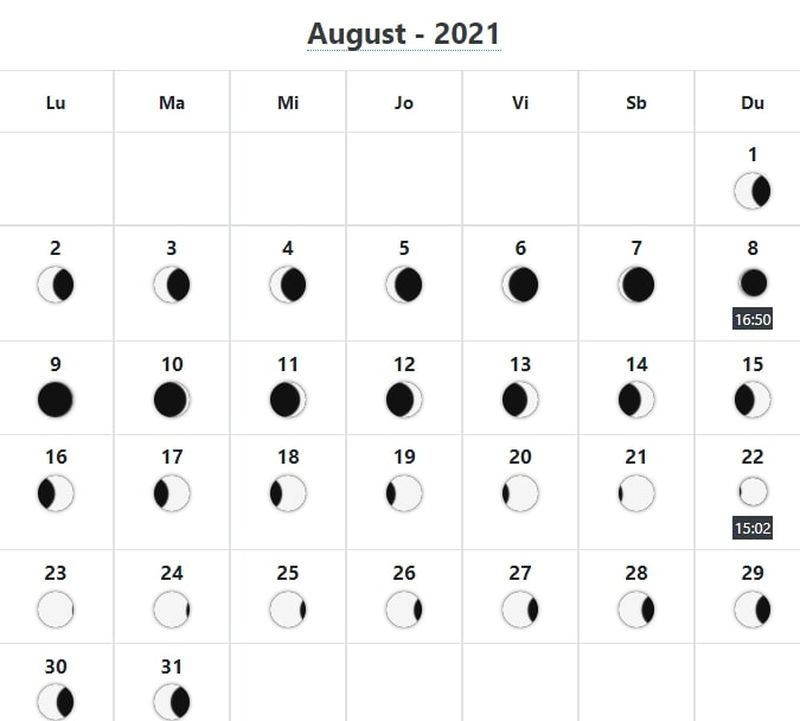 Fazele lunii august 2021: Când este Lună Nouă şi Lună Plină?