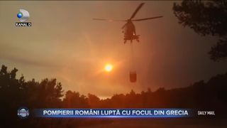 Pompierii români luptă cu focul din Grecia