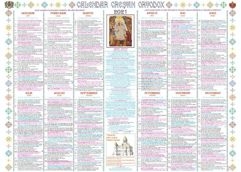 Calendar ortodox 25 august 2021