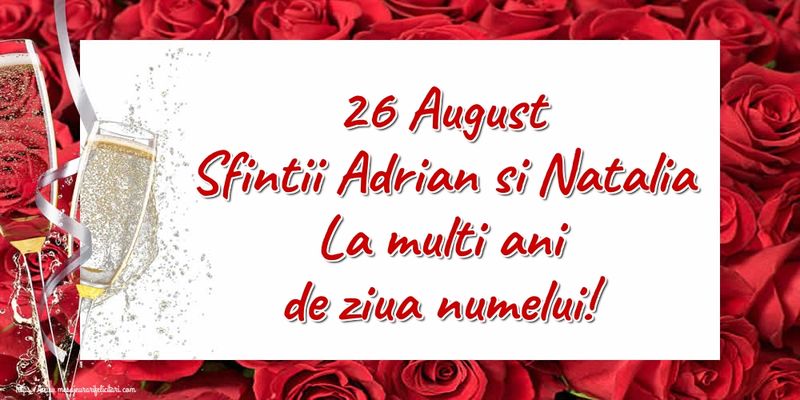 Felicitări şi urări cu La mulţi ani de Sf. Adrian şi Natalia