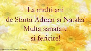 Mesaje de Sf. Adrian şi Natalia