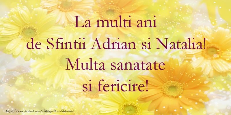 Mesaje de Sf. Adrian şi Natalia