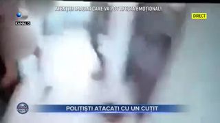 Politisti, atacati cu un cutit