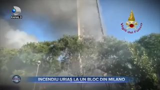 Incendiu uriaș la un bloc din Milano