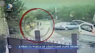 A tras cu pușca de vânătoare după vecini
