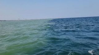 Fenomen neobișnuit pe litoralul rom&acirc;nesc : Marea s-a &icirc;mpărțit &icirc;n două culori, care nu se amestecă