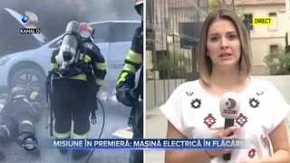Misiune &icirc;n premieră. Mașină electrică &icirc;n flăcări