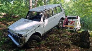 FOTO|Un austriac beat care circula cu mașina neînmatriculată a ucis o femeie și a rămas cu mașina în râpă