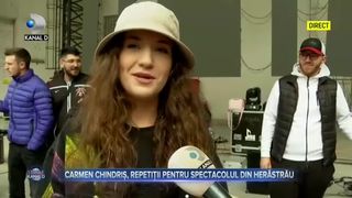 Carmen Chindriș, repetiții pentru spectacolul din Herăstrău