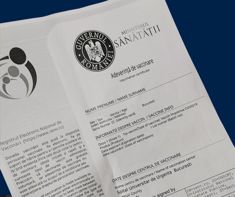 Ce păţeşti dacă foloseşti un certificat de vaccinare anti - COVID fals?