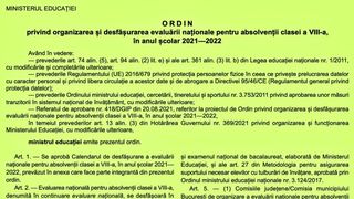 Calendar Evaluare Naţională 2022