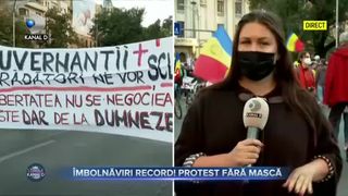 &Icirc;mbolnăviri record. Protest fără mască