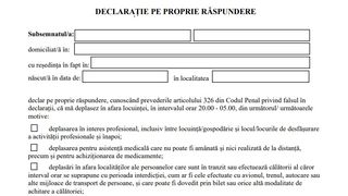 Declaraţie pe propria răspundere octombrie 2021