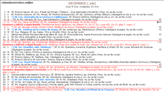 Calendar ortodox decembrie 2021 - sărbători