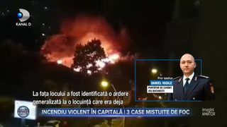 Incendiu violent în Capitală. 3 case mistuite de foc