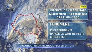 Ciclonul puternic aduce ploi și furtuni