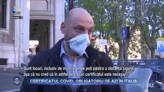 Certificatul Covid, obligatoriu de azi în Italia
