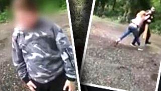 VIDEO | Imagini șocante! Un tată își bate propriul fiu cu o scândură din lemn