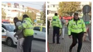 VIDEO | De câți agenți e nevoie pentru ca un bărbat din Giurgiu să fie imobilizat? Un individ a scăpat din mâinile polițiștilor locali care au pierdut și cătușele în timp ce încercau să țină de el