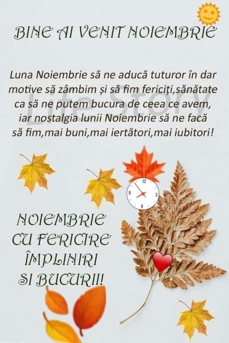 Mesaje pentru luna noiembrie 2021: Felicitări frumoase pentru reţelele sociale
